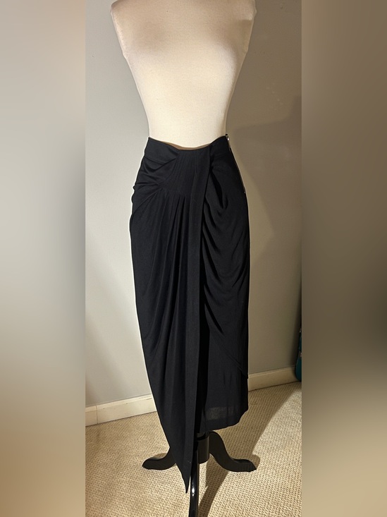 Helmut Lang Dresses & Skirts - Helmut Lang Black Draped Midi Skirt